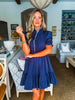 Joyful Smiles Dress-Navy