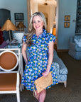 Citron Bloom Dress-Blue