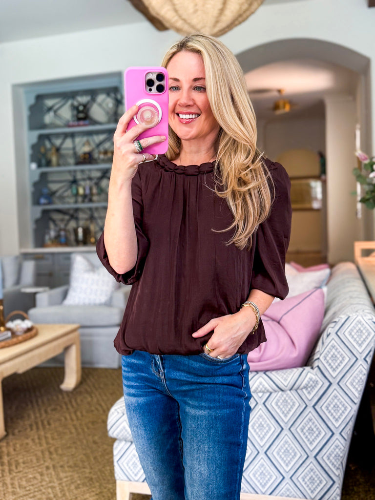 City Mornings Top-Chocolate