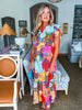 Sunset Palms Floral Midi Dress