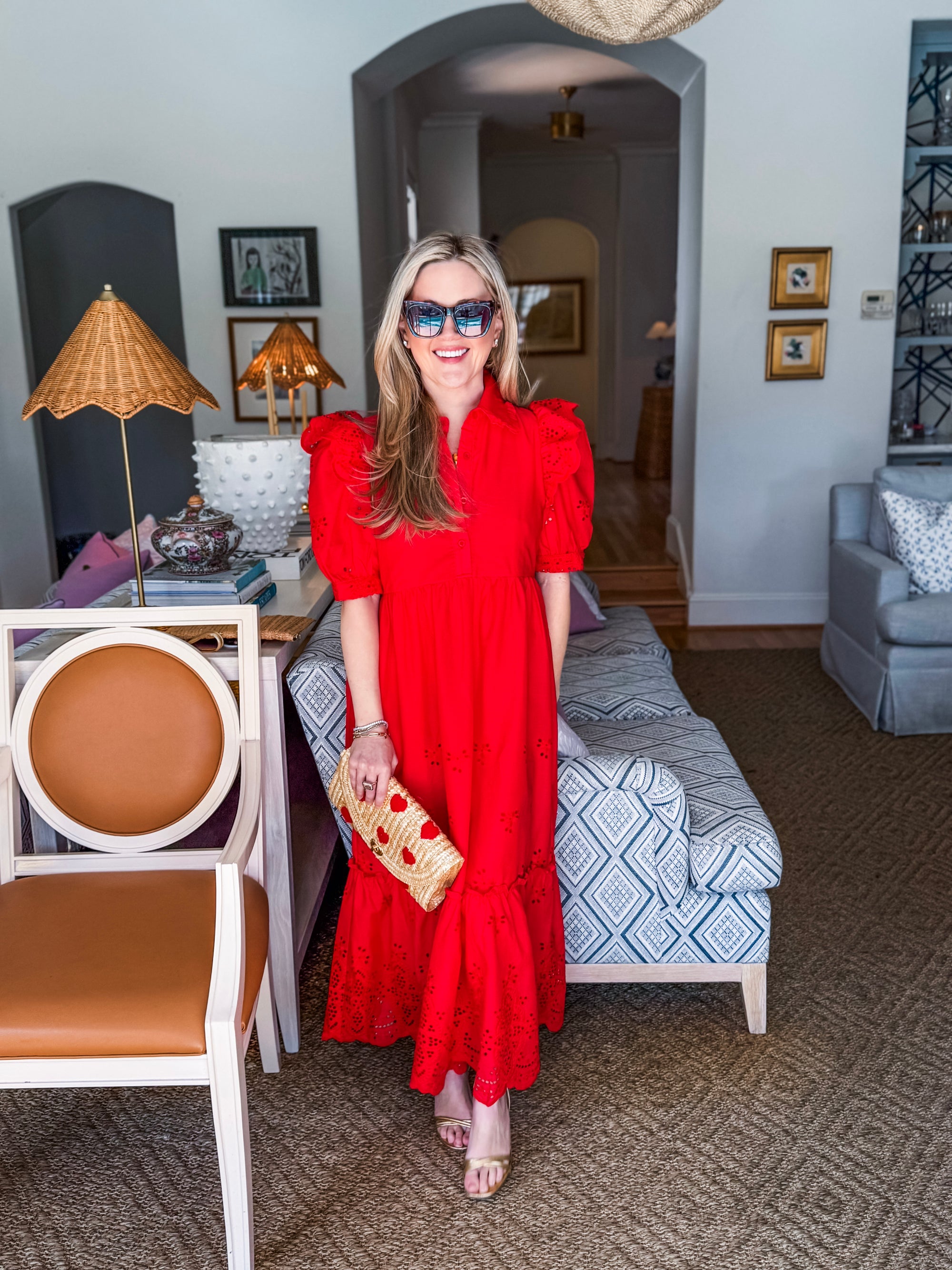 Delicate Eyelets Midi Dress