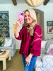 Marfa Bound Embroidered Top-Burgundy