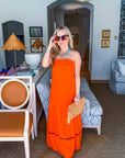 Summer Glam Strapless Dress-Orange