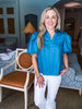 Myrtle Beach Striped Top-Blue/Green