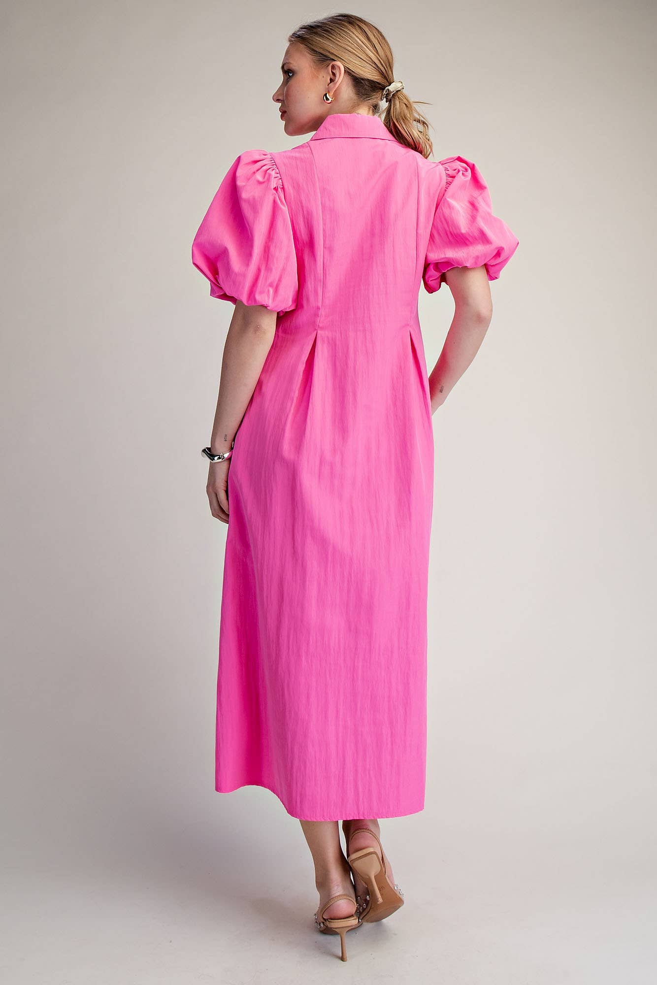 Love Story Midi Dress-Hot Pink