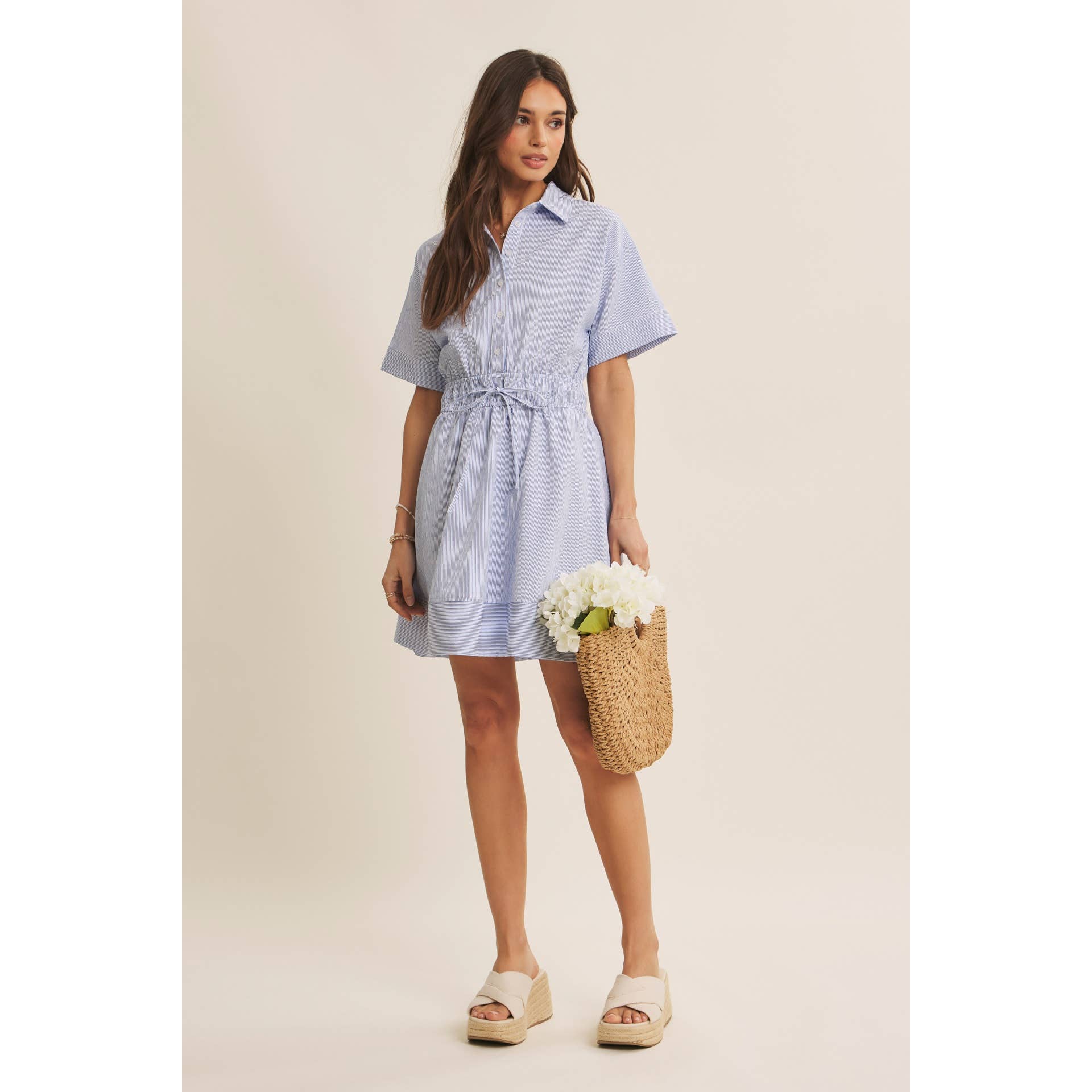 Crisp Summer Button Down Mini Dress