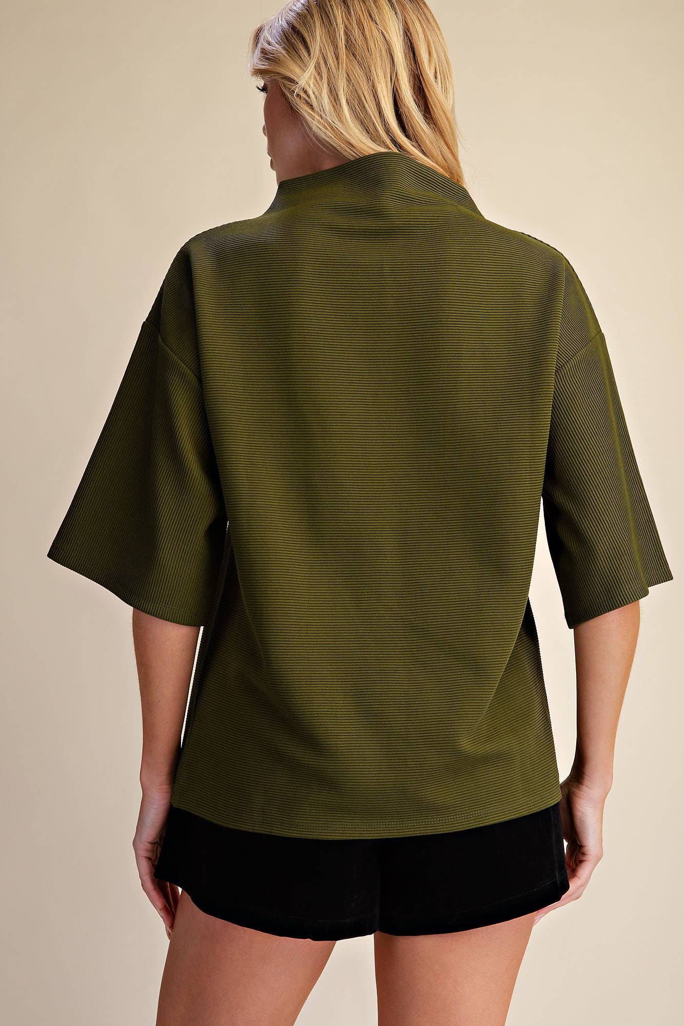 Old Mill Mock Neck Top-Olive