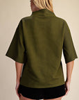 Old Mill Mock Neck Top-Olive