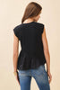 Right Fit Peplum Top-Black