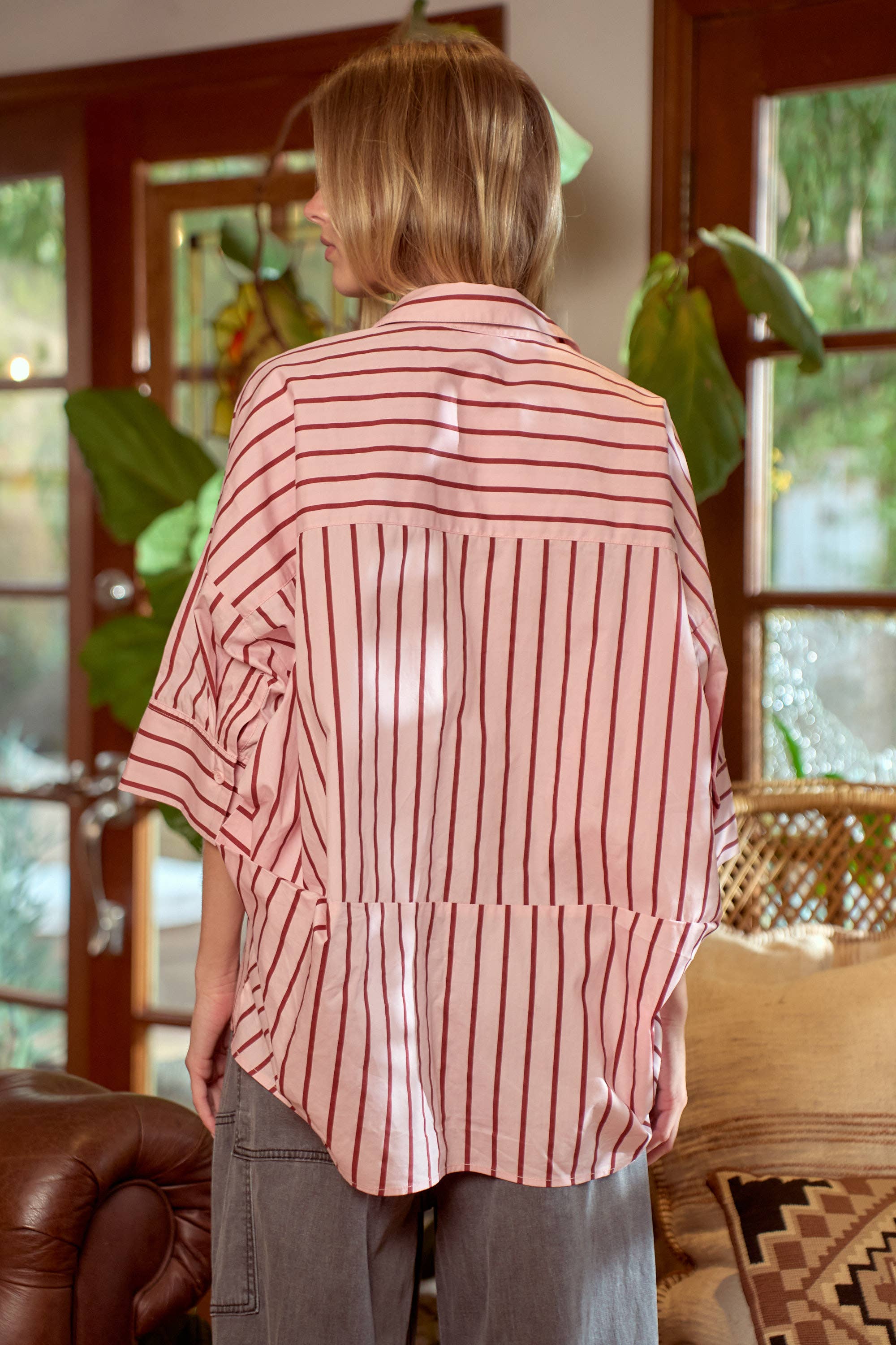 Happy Heart Oversized Striped Top