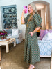 Pretty And Poised Floral Midi Dress-Green