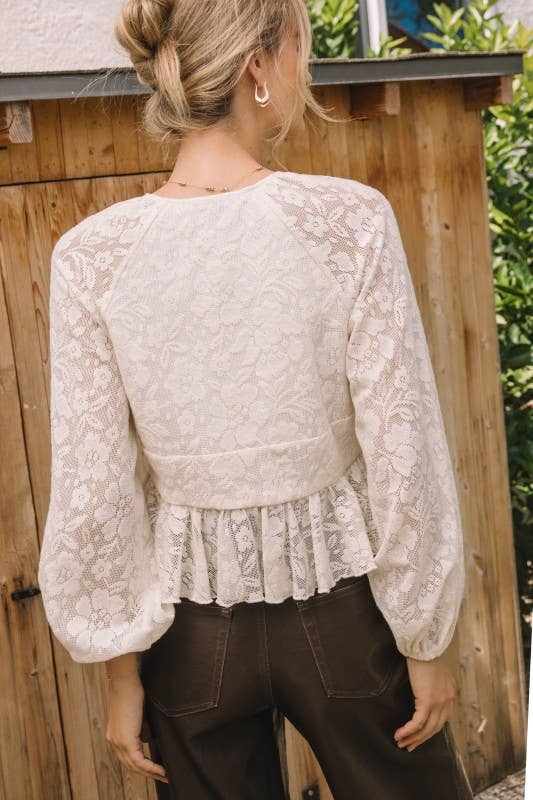 Romantic Wishes Ruffle Lace Top