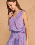 Breton Twisted Bubble Top-Peri/Red