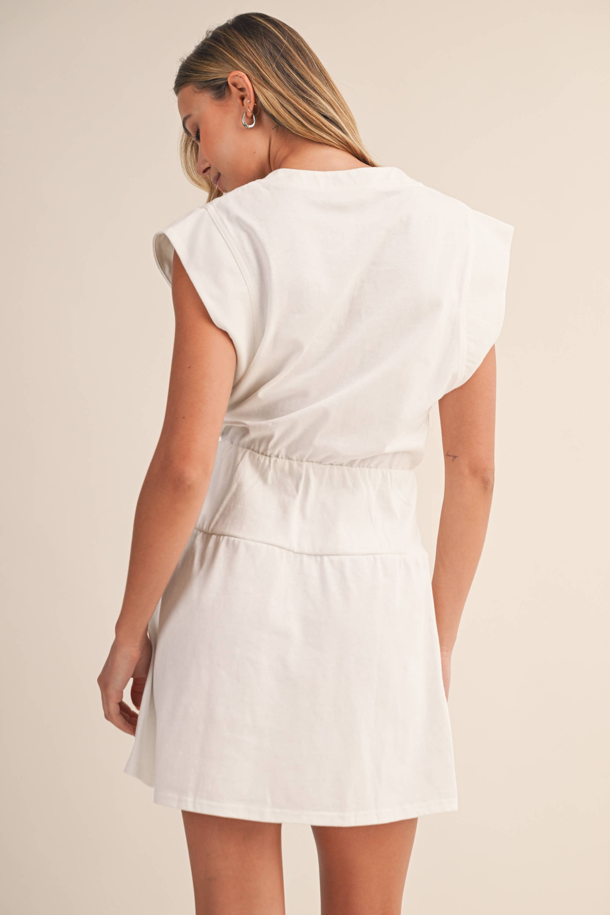 Ivory Breeze Mini Dress-Off White