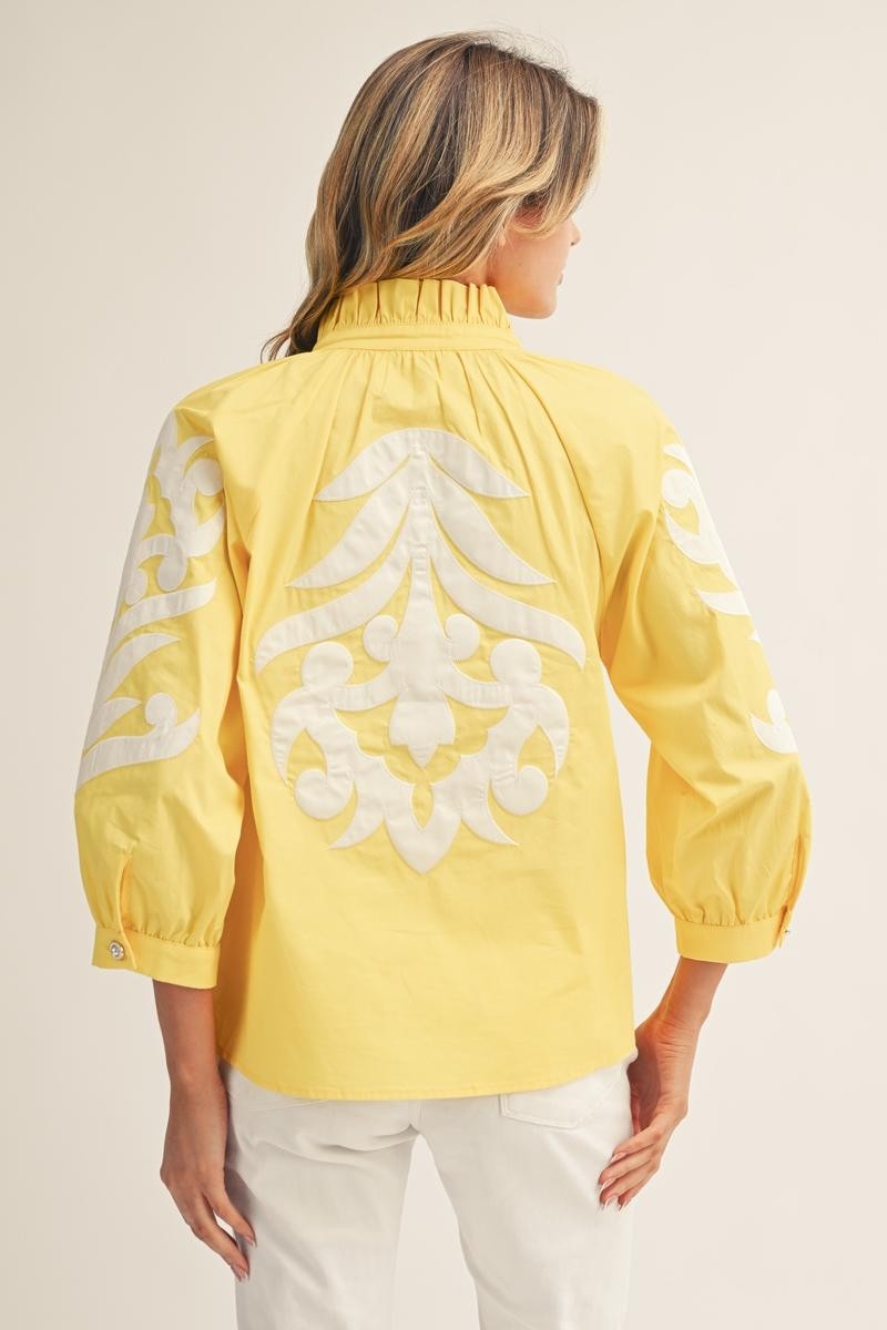 Blush Peony Top-Yellow