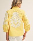 Blush Peony Top-Yellow