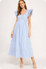 In the Clouds Midi Dress-Chambray