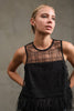 Luxe Grid Feather Top