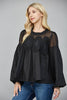 Orchard Picnic Lace Top-Black