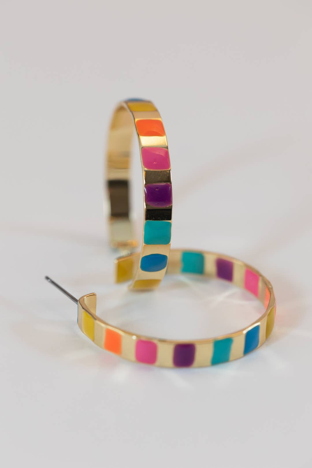 Golden Rainbow Hoop Earrings