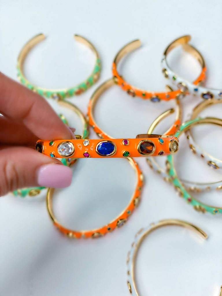 Porsha Enamel Bangles- Orange