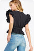Whirlwind Romance Poplin Top- Black
