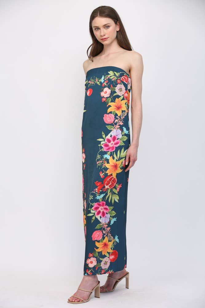 Summer Sorbet Strapless Maxi Dress