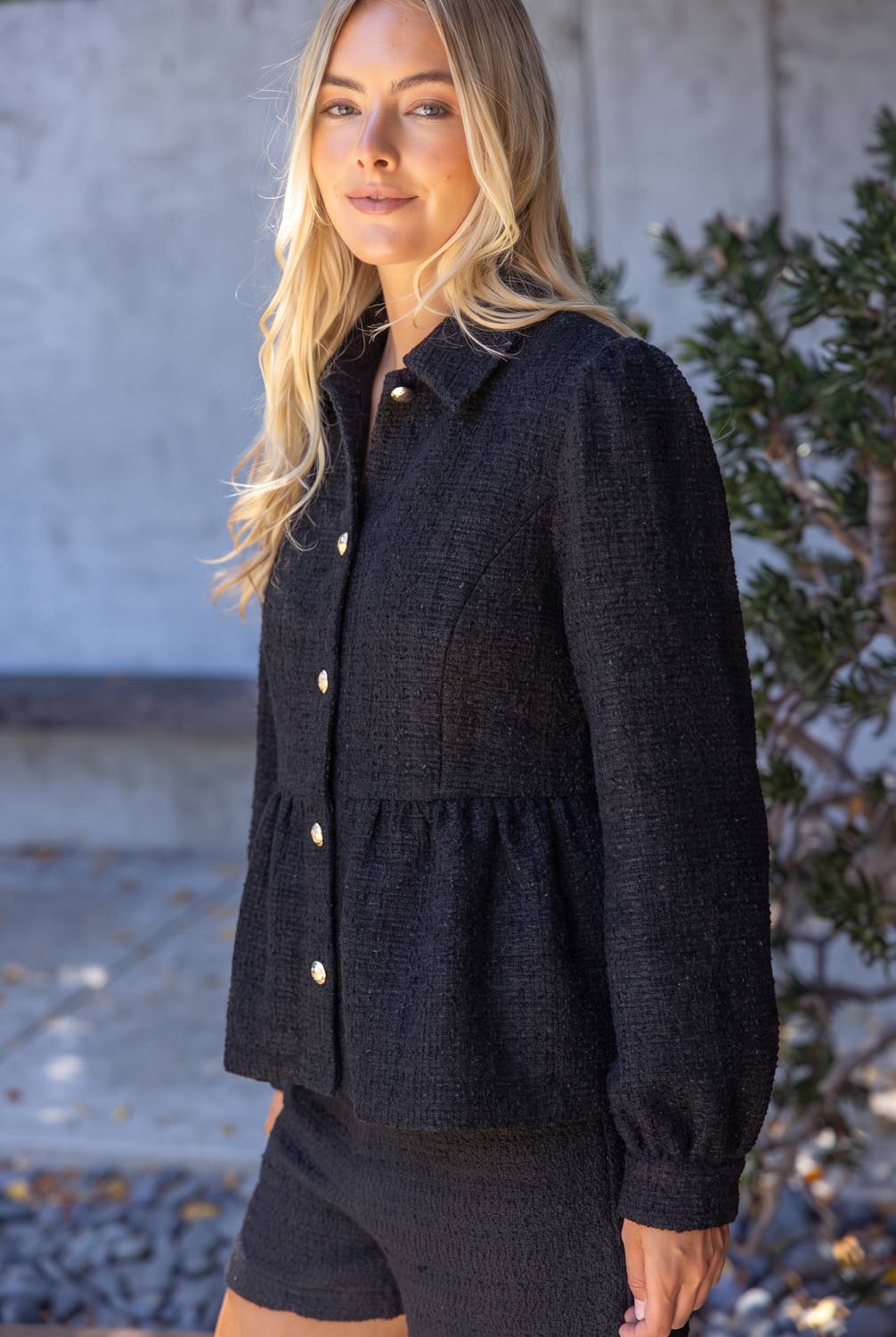 The Duchess Peplum Jacket-Black