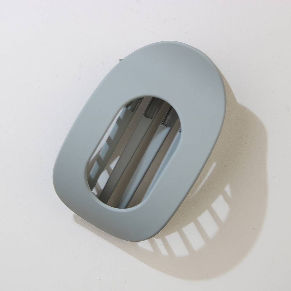 Oval Flat Hair Clip-Gray
