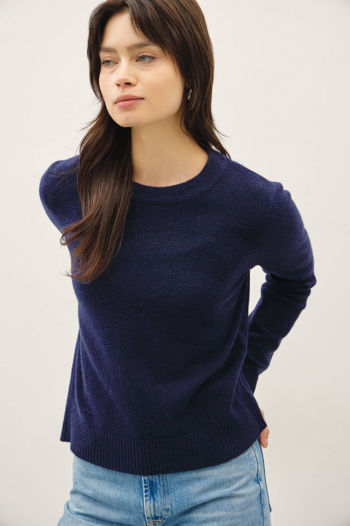 Soft Embrace Crewneck Sweater-Indigo