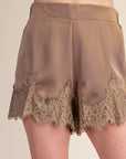 Satin Allure Shorts-Mocha