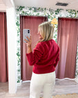 Fireside Cottage Cardigan-Cherry