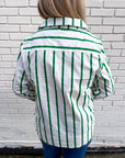 Everly Stripe Top-Green