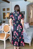 Simply Lovely Floral Midi Dress-Black