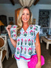 In The Garden Floral Top-Magenta