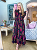 Flora Whim Midi Dress-Black