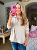 Everyday Style Half-Zip Top-Stone