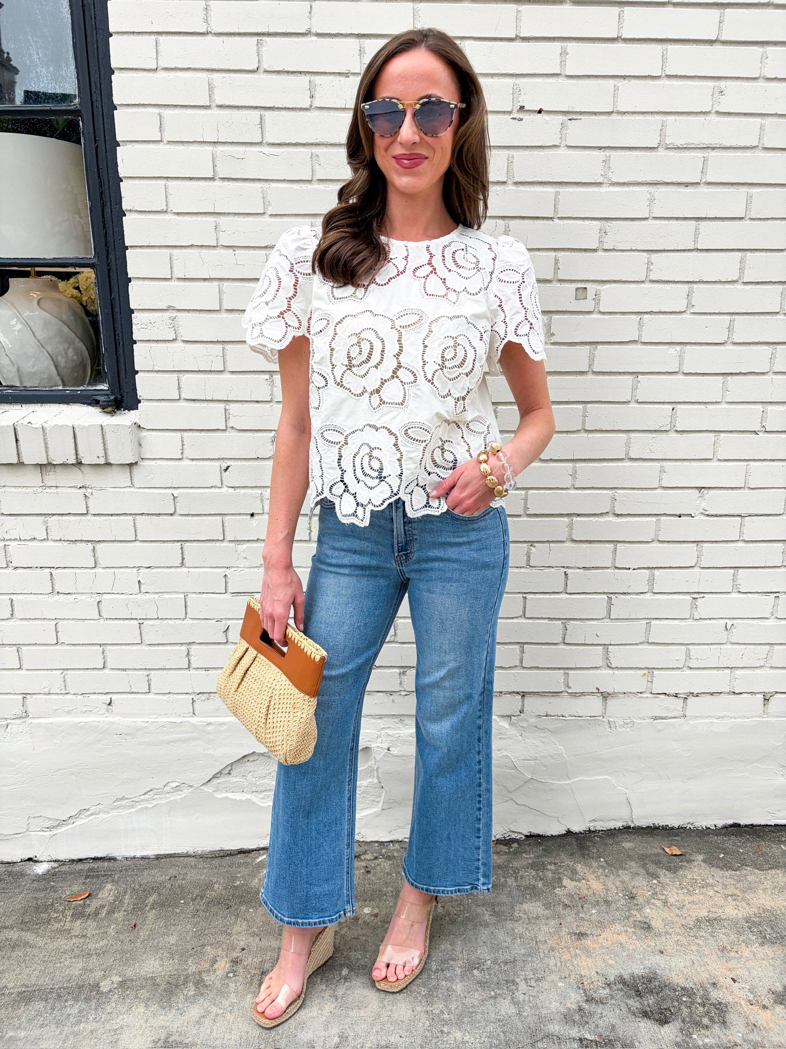 Floral Romance Eyelet Top
