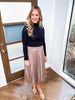 Adorn Me Pearl Midi Skirt- Mocha