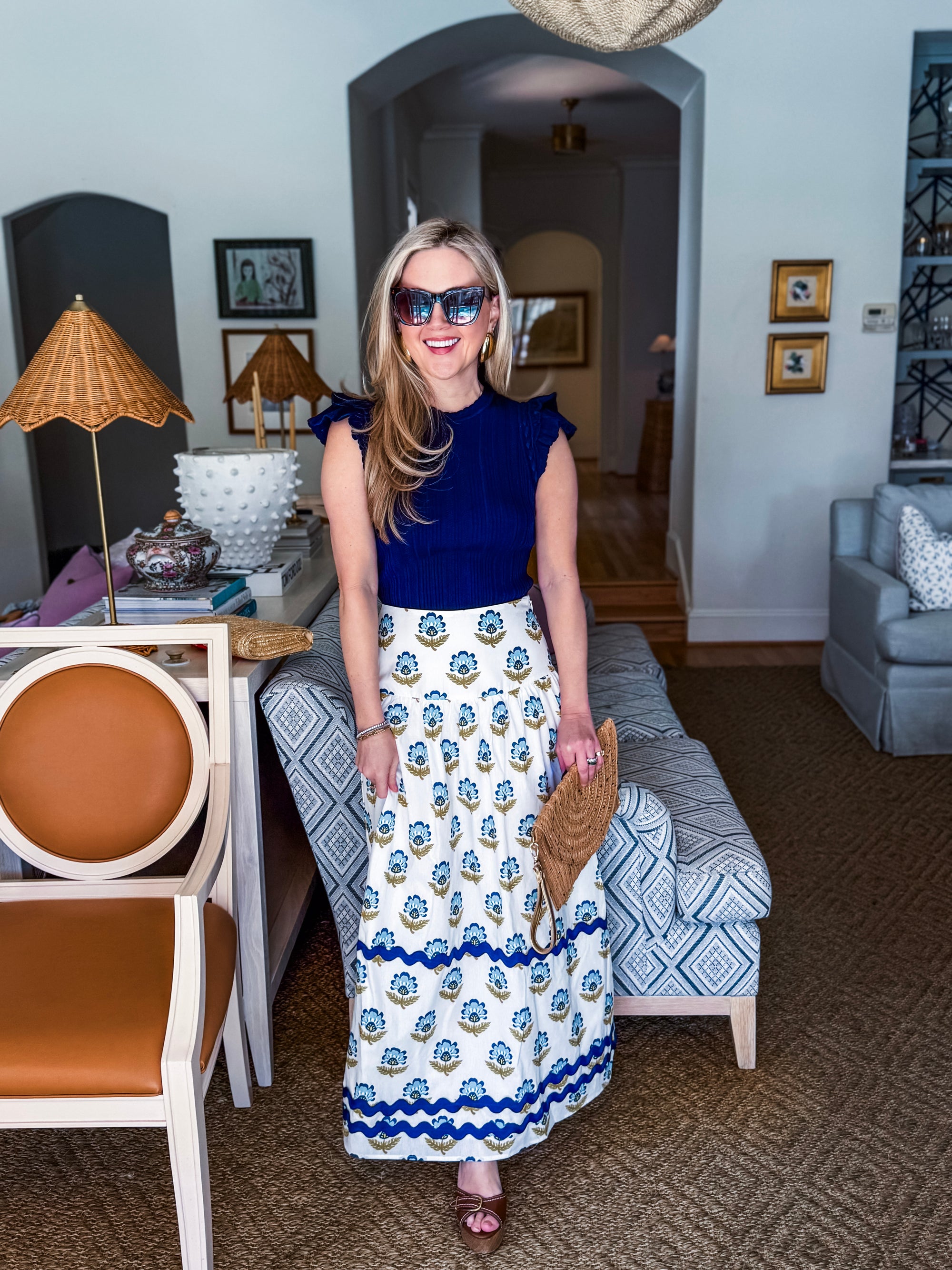 Folklore Floral Midi Skirt