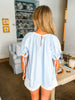 Macaron Puff Sleeve Top- Baby Blue