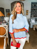 Go With the Flow Knit Top-Blue/Orange