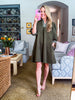 Out and About Jacquard Dress-Olive