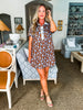 Garden Girl Floral Mini Dress-Brown