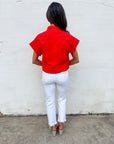 Timeless Touch Collar Top-Red