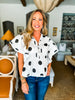 Spot On Polka Dot Top- Ivory Black