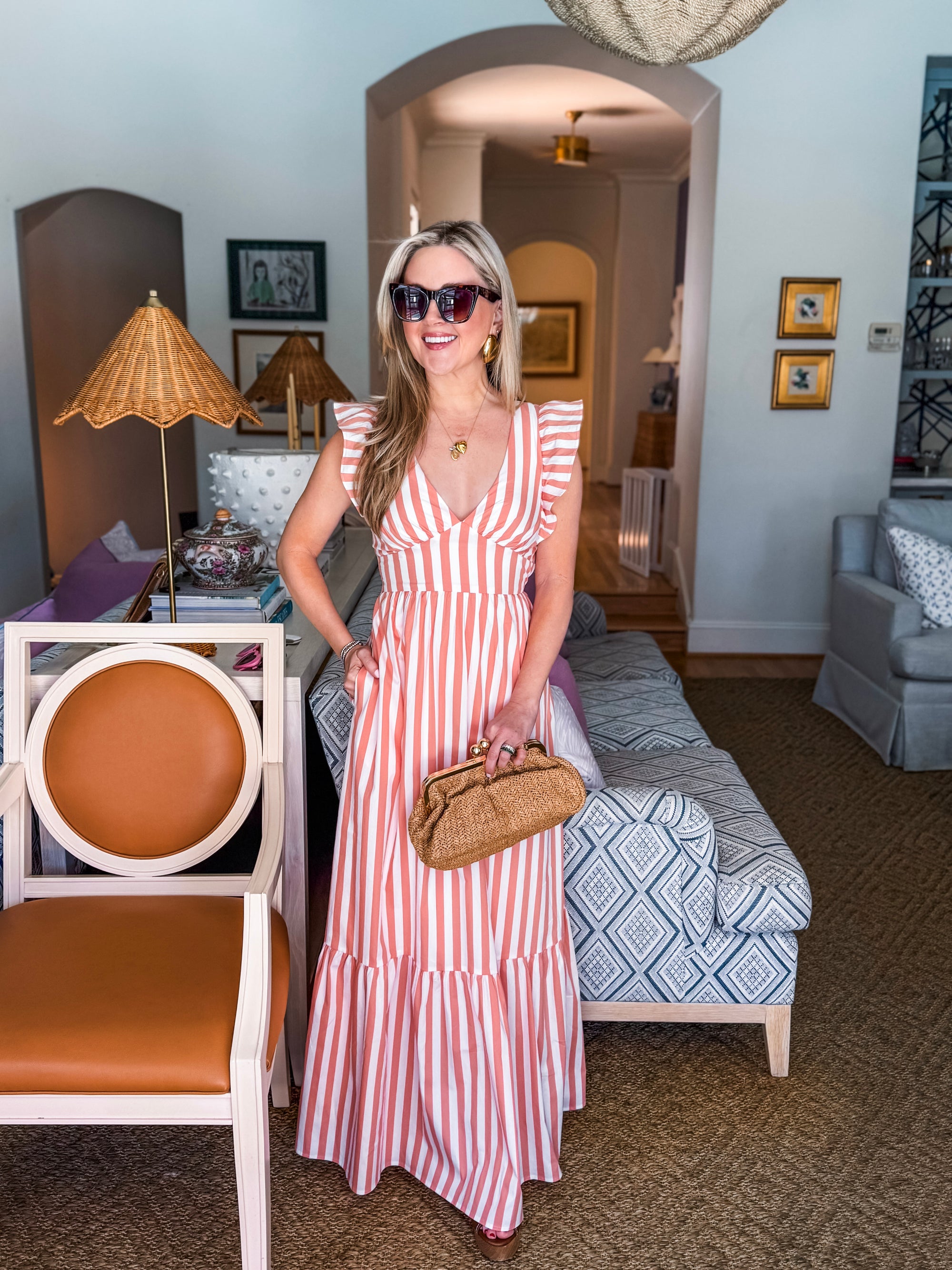 Coral Crush Tie Back Maxi Dress