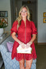 Petals And Pinot Eyelet Mini Dress-Brick
