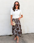 Rope Me In Midi Skirt-Brown