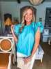 Just My Type Top- Aqua